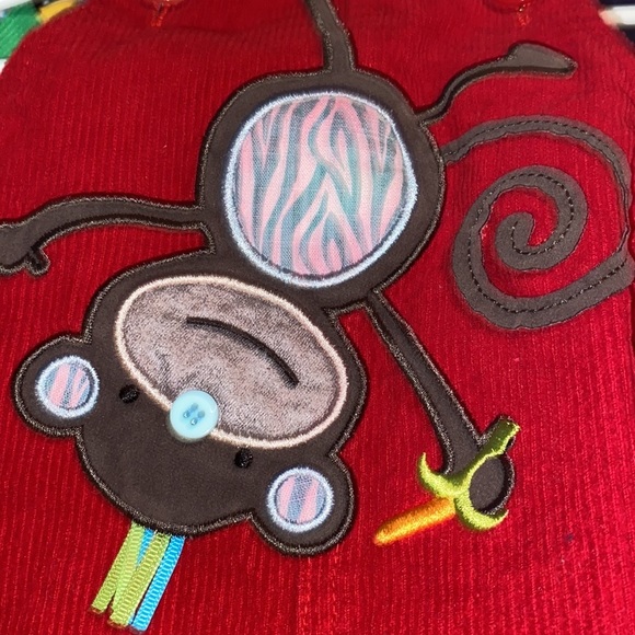 🌸Mud Pie Monkey Bibs Size 12/18 Months - Picture 3 of 4